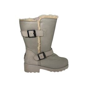 BEARPAW Sara Suede Boots Beige Women's Size 7 No Box